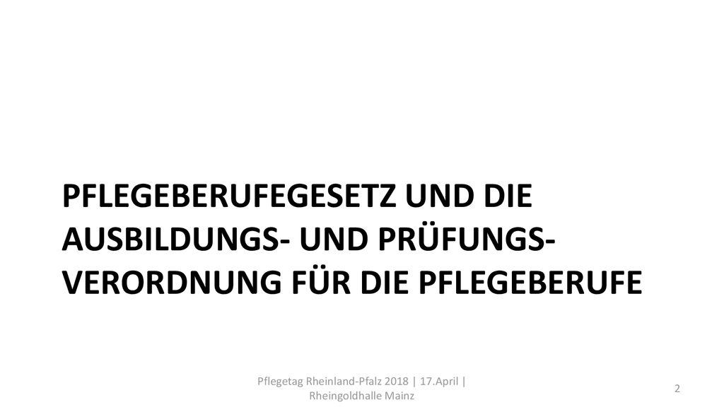 Pflegetag Rheinland-Pfalz 2018 | 17.April | Rheingoldhalle Mainz