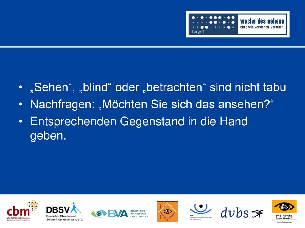 Woche des Sehens 08. bis 15. Oktober ppt herunterladen