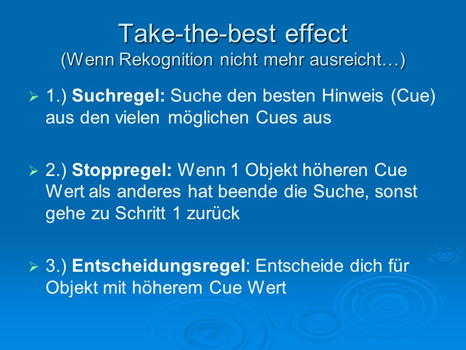 Take-the-best effect (Wenn Rekognition nicht mehr ausreicht…)
