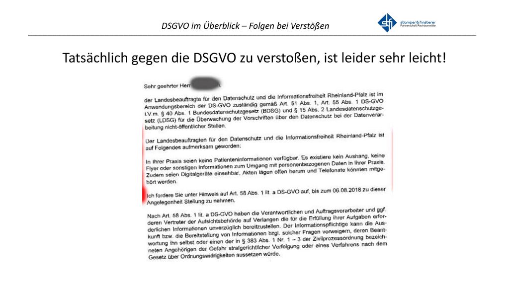 Tatsächlich gegen die DSGVO zu verstoßen, ist leider sehr leicht!