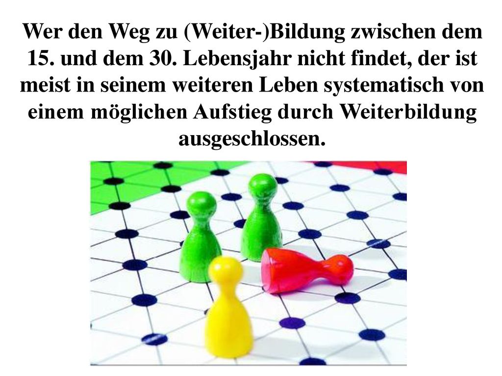 Wer den Weg zu (Weiter-)Bildung zwischen dem 15. und dem 30