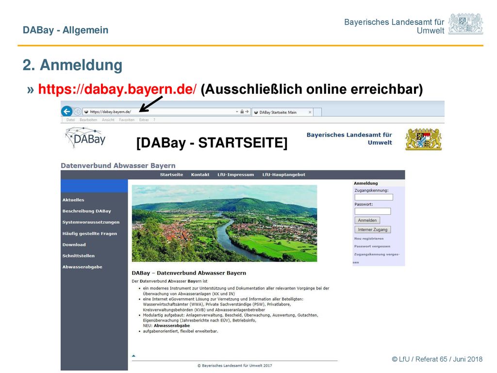 DABay - Allgemein 2. Anmeldung. »   (Ausschließlich online erreichbar) [DABay - STARTSEITE]