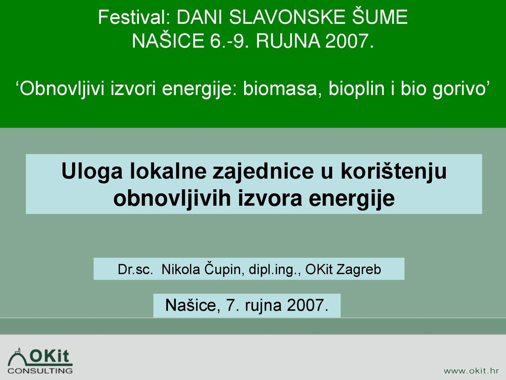 Uloga lokalne zajednice u korištenju obnovljivih izvora energije
