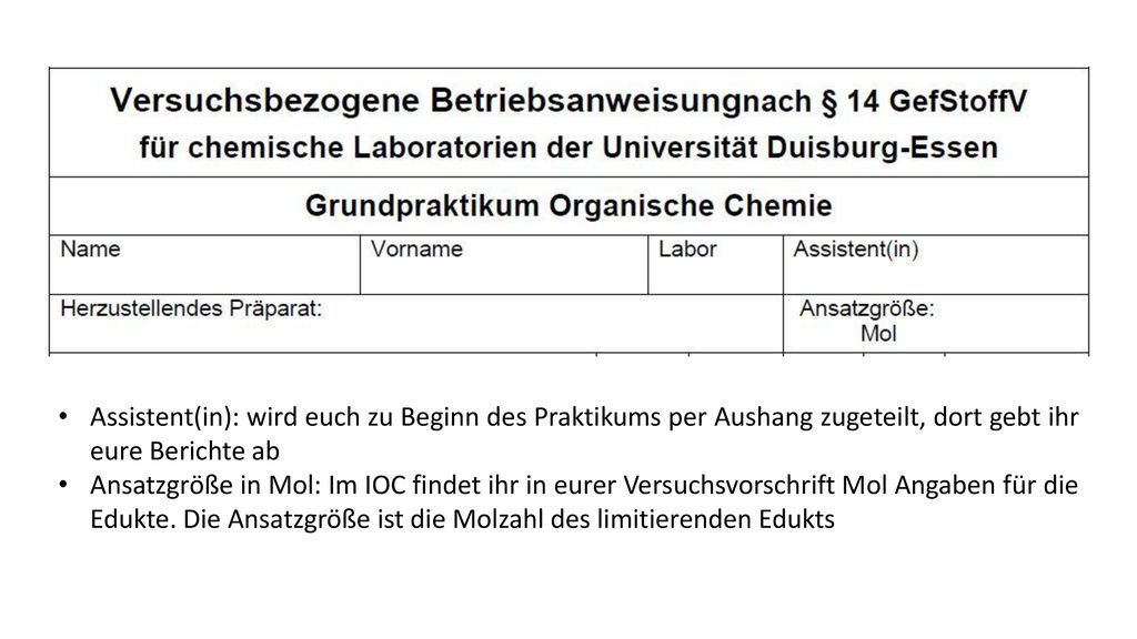 Assistent(in): wird euch zu Beginn des Praktikums per Aushang zugeteilt, dort gebt ihr eure Berichte ab