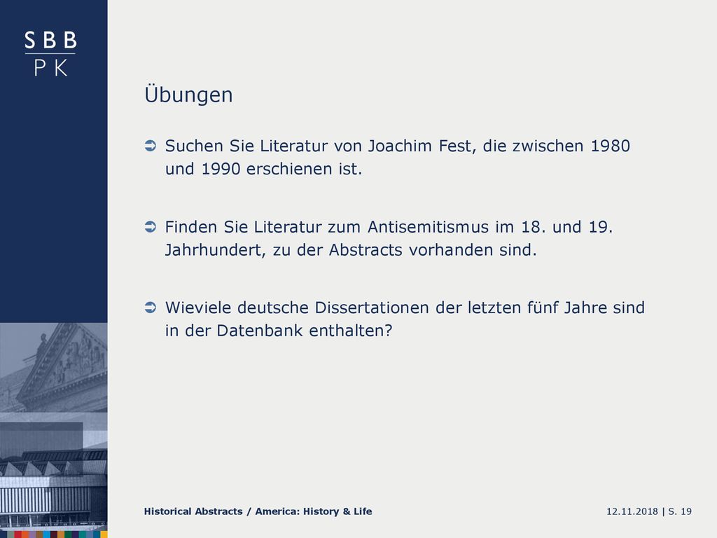 Übungen Suchen Sie Literatur von Joachim Fest, die zwischen 1980 und 1990 erschienen ist.