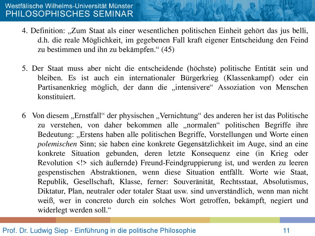 Prof. Dr. Ludwig Siep - Einführung in die politische Philosophie