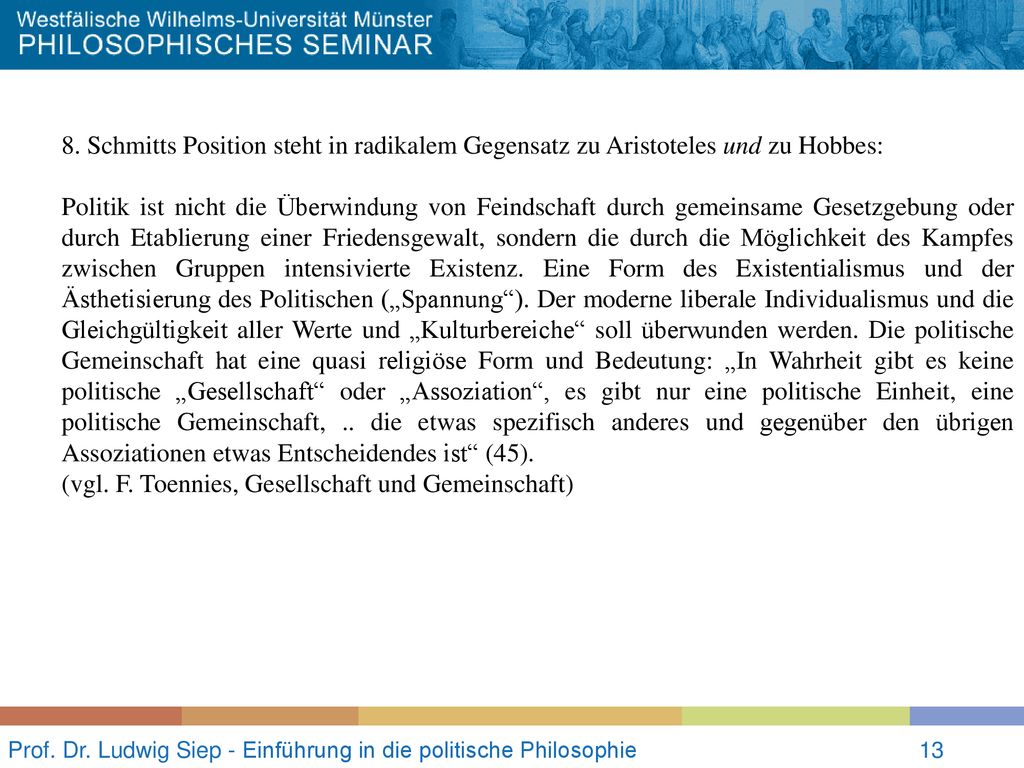 Prof. Dr. Ludwig Siep - Einführung in die politische Philosophie