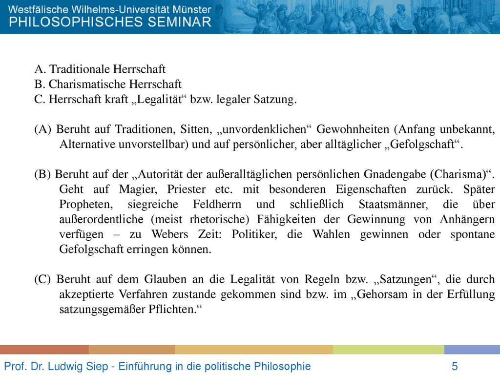 Prof. Dr. Ludwig Siep - Einführung in die politische Philosophie