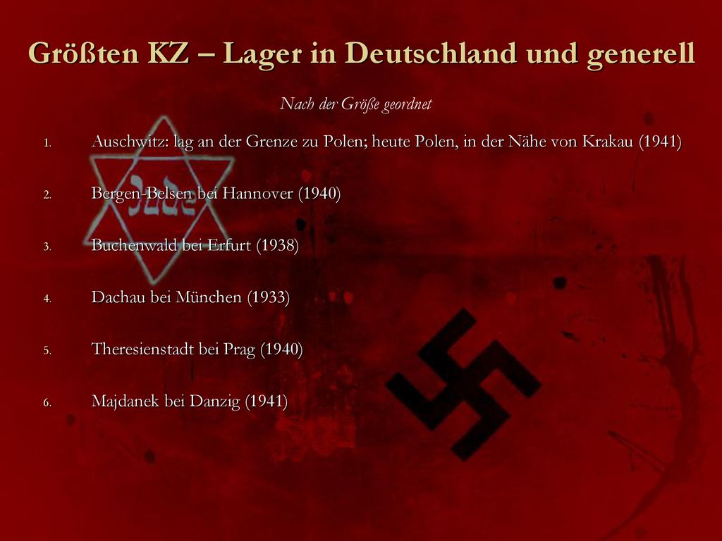 Größten KZ – Lager in Deutschland und generell