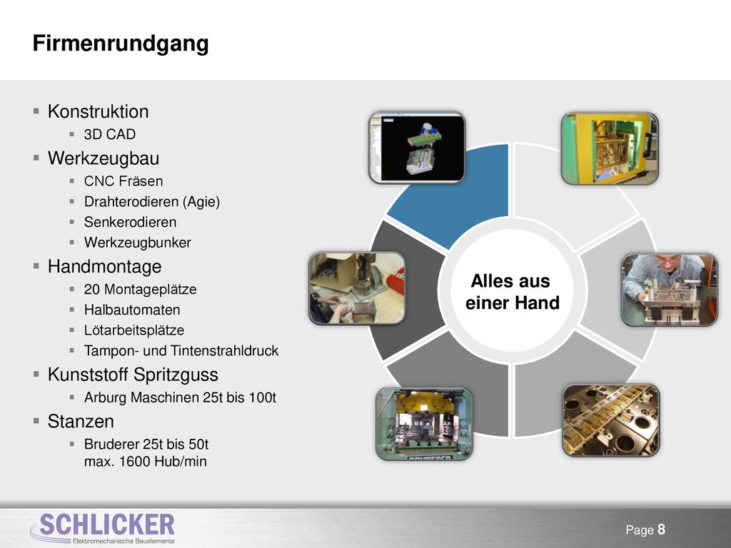 Firmenrundgang Konstruktion Werkzeugbau Handmontage