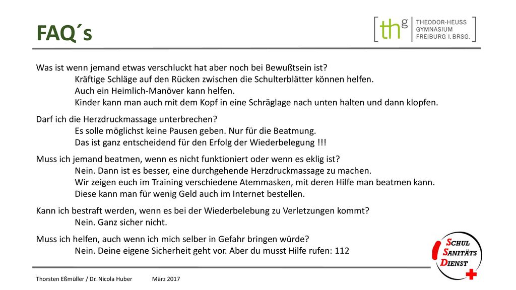 FAQ´s Was ist wenn jemand etwas verschluckt hat aber noch bei Bewußtsein ist