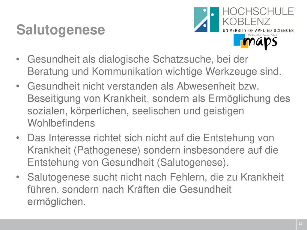 Salutogenese Gesundheit als dialogische Schatzsuche, bei der Beratung und Kommunikation wichtige Werkzeuge sind.