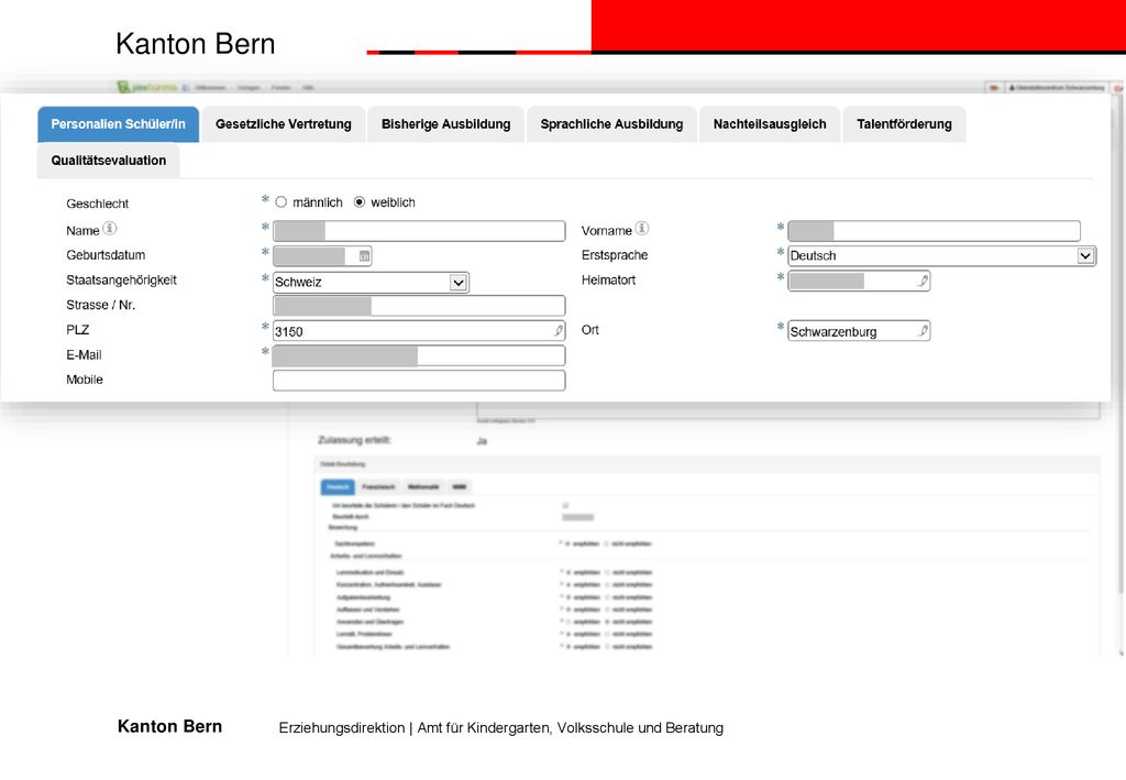 Im Hintergrund sehen Sie die geöffnete Anmeldung im Account der SL bzw