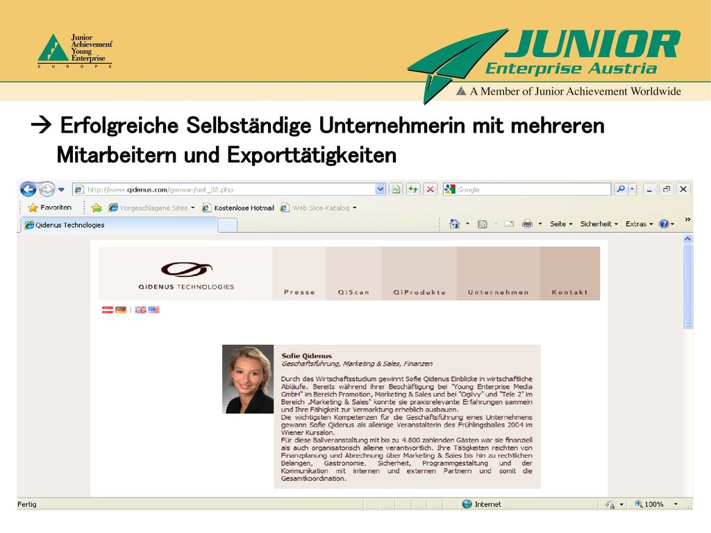  Erfolgreiche Selbständige Unternehmerin mit mehreren Mitarbeitern und Exporttätigkeiten