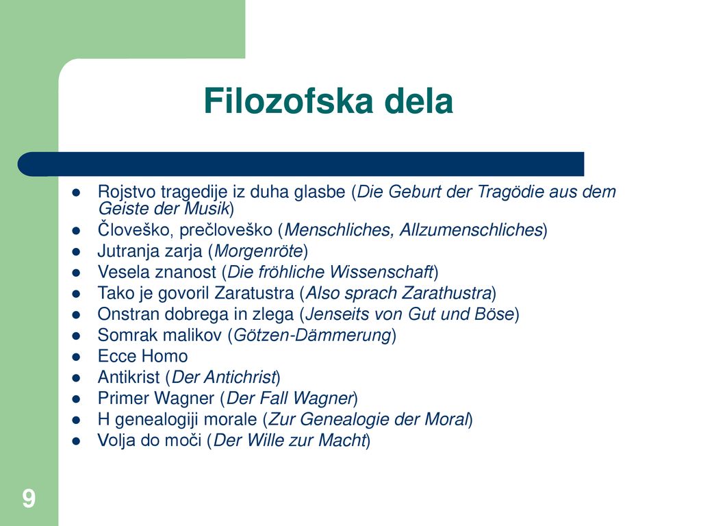 Filozofska dela Rojstvo tragedije iz duha glasbe (Die Geburt der Tragödie aus dem Geiste der Musik)