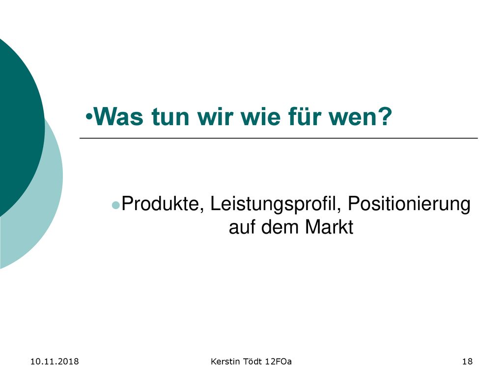 Produkte, Leistungsprofil, Positionierung auf dem Markt