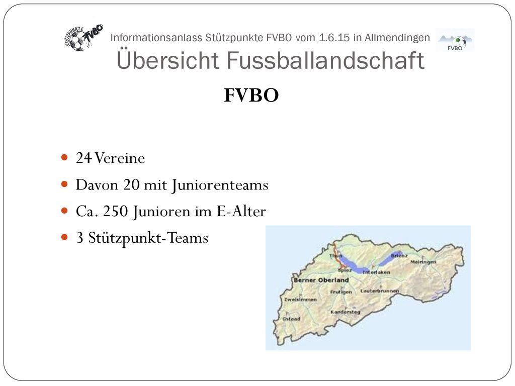 FVBO 24 Vereine Davon 20 mit Juniorenteams Ca. 250 Junioren im E-Alter