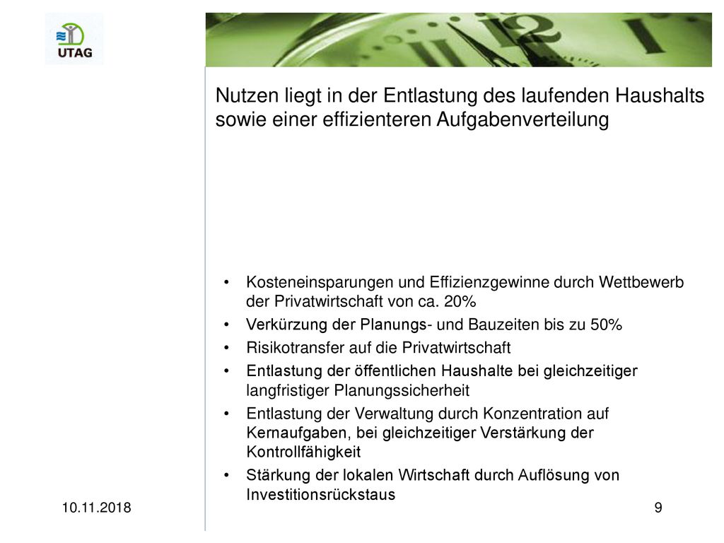 Nutzen liegt in der Entlastung des laufenden Haushalts sowie einer effizienteren Aufgabenverteilung