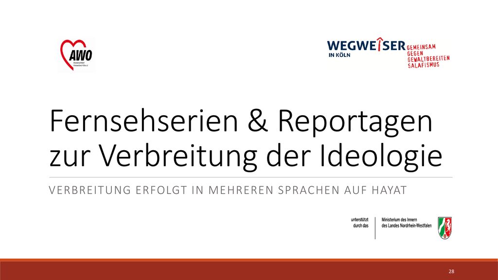 Fernsehserien & Reportagen zur Verbreitung der Ideologie