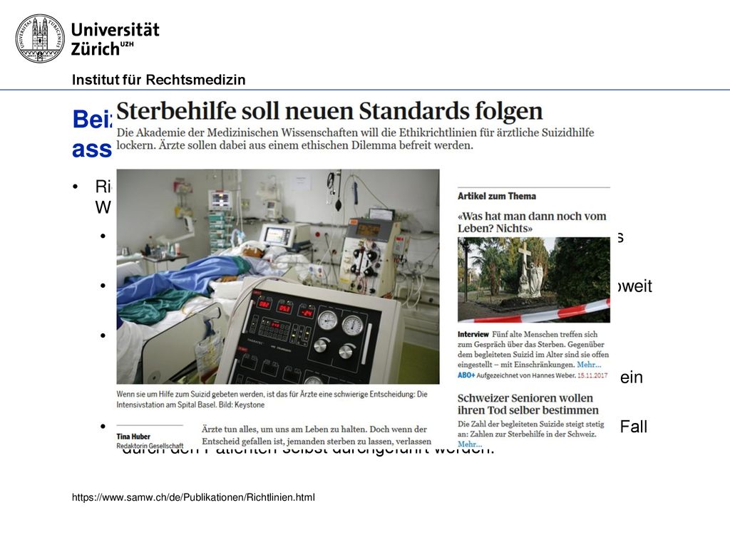 Beizug des Rechtsmediziners bei einem assistierten Suizid – auf welcher Grundlage