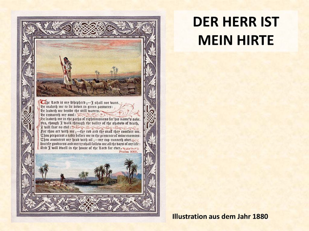 DER HERR IST MEIN HIRTE Illustration aus dem Jahr 1880