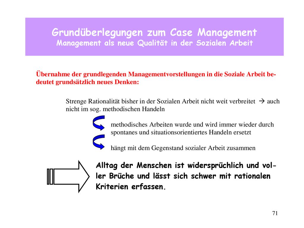 Grundüberlegungen zum Case Management Management als neue Qualität in der Sozialen Arbeit