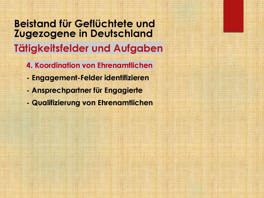 Beistand für Geflüchtete und Zugezogene in Deutschland Tätigkeitsfelder und Aufgaben