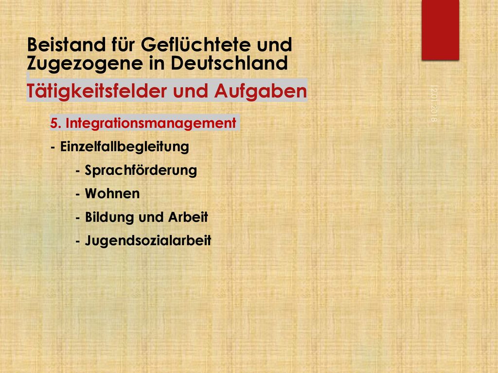 Beistand für Geflüchtete und Zugezogene in Deutschland Tätigkeitsfelder und Aufgaben