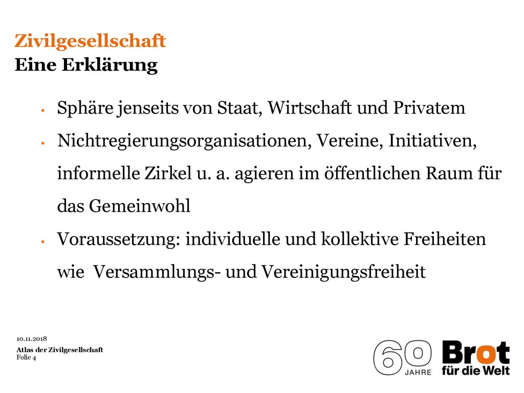 Zivilgesellschaft Eine Erklärung. Sphäre jenseits von Staat, Wirtschaft und Privatem.