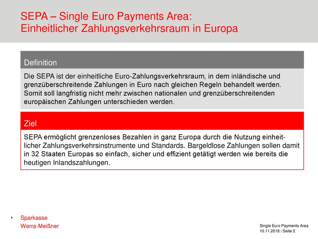 SEPA – Single Euro Payments Area: Einheitlicher Zahlungsverkehrsraum in Europa