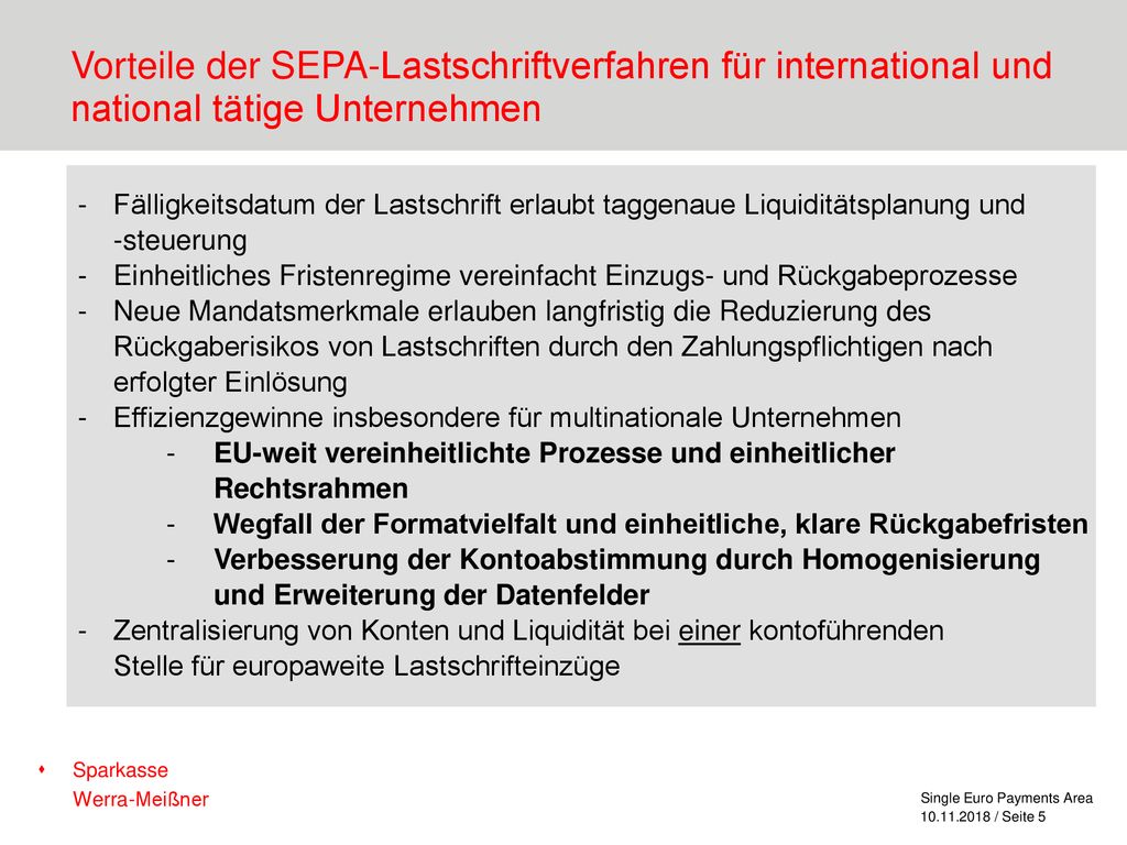 Vorteile der SEPA-Lastschriftverfahren für international und national tätige Unternehmen