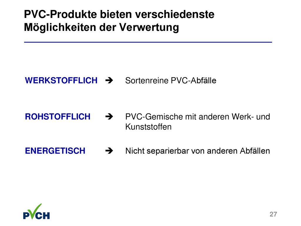 PVC-Produkte bieten verschiedenste Möglichkeiten der Verwertung