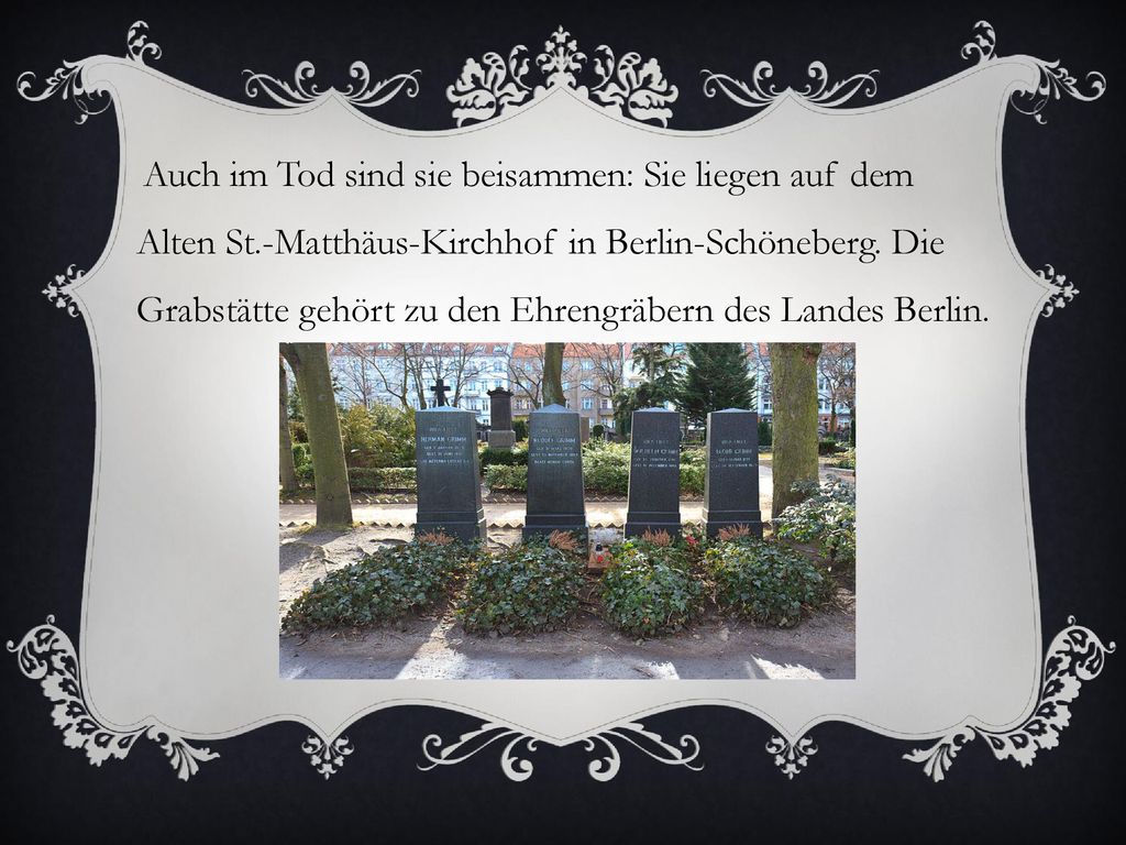 Auch im Tod sind sie beisammen: Sie liegen auf dem Alten St