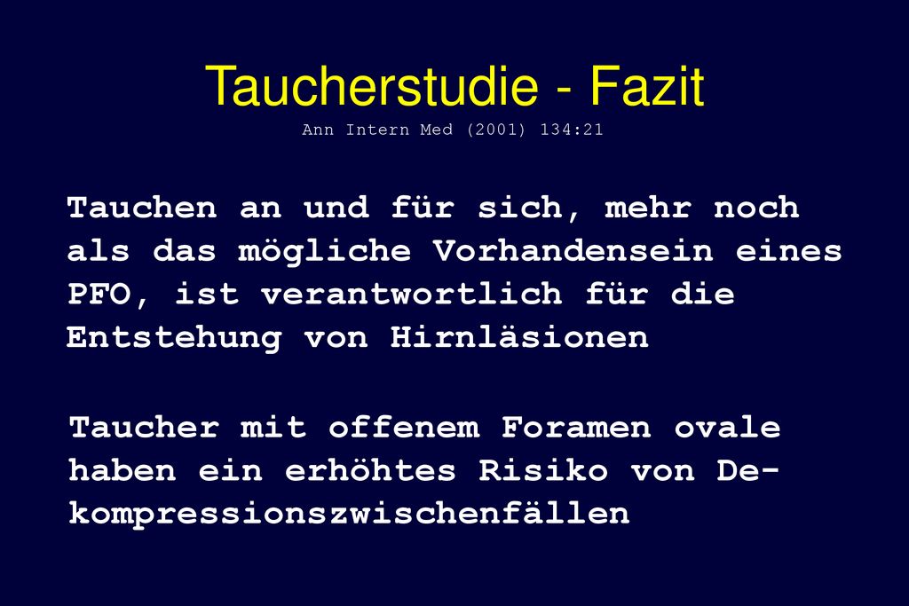 Taucherstudie - Fazit Tauchen an und für sich, mehr noch