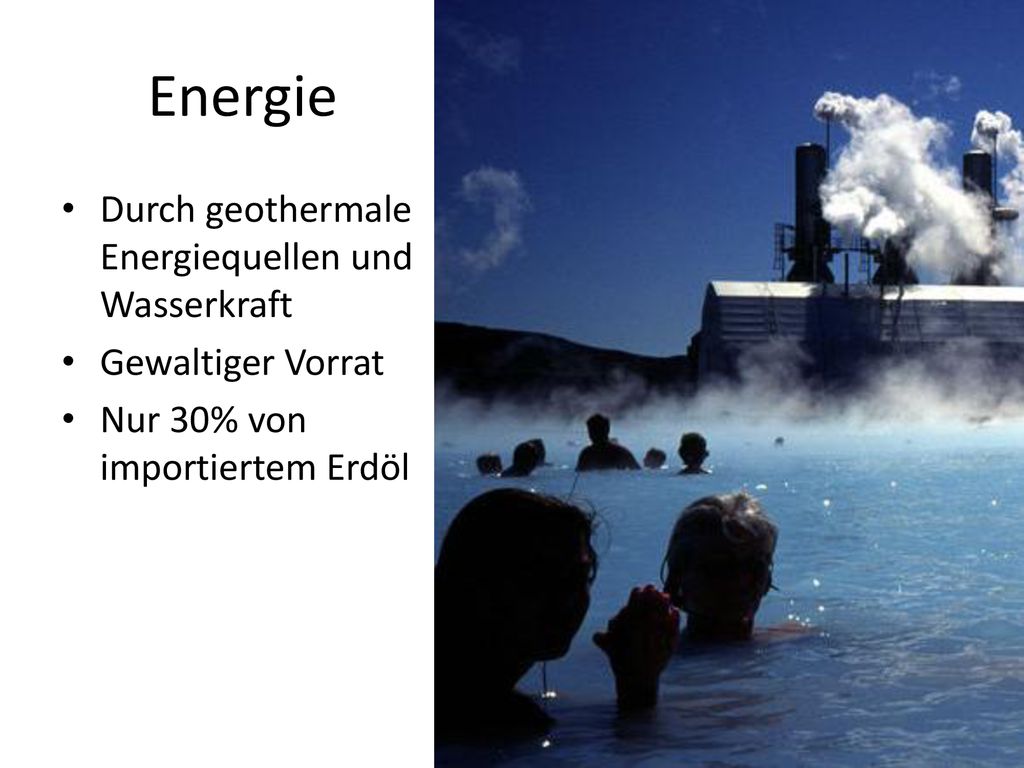 Energie Durch geothermale Energiequellen und Wasserkraft