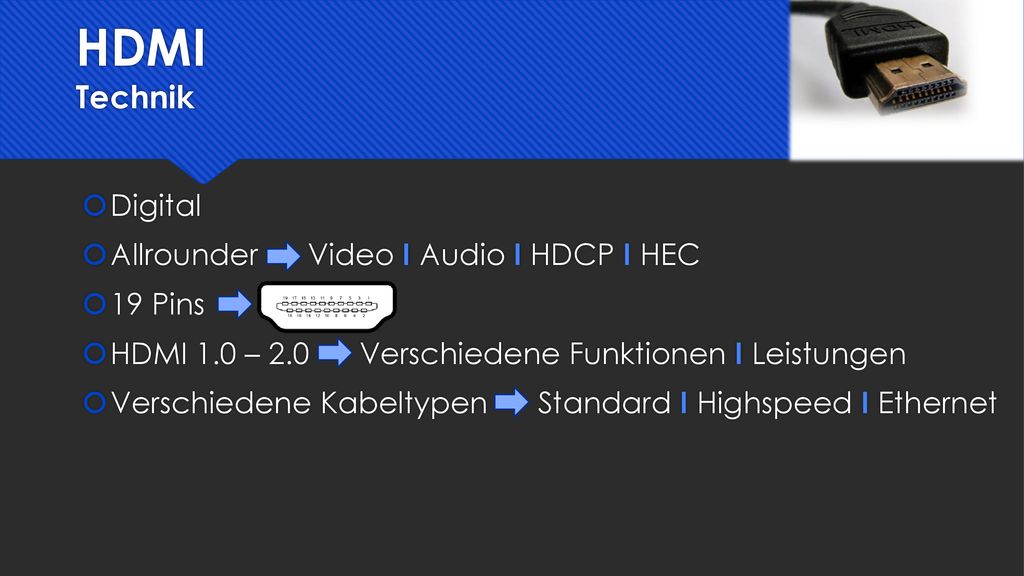 HDMI Technik Digital Allrounder Video I Audio I HDCP I HEC 19 Pins