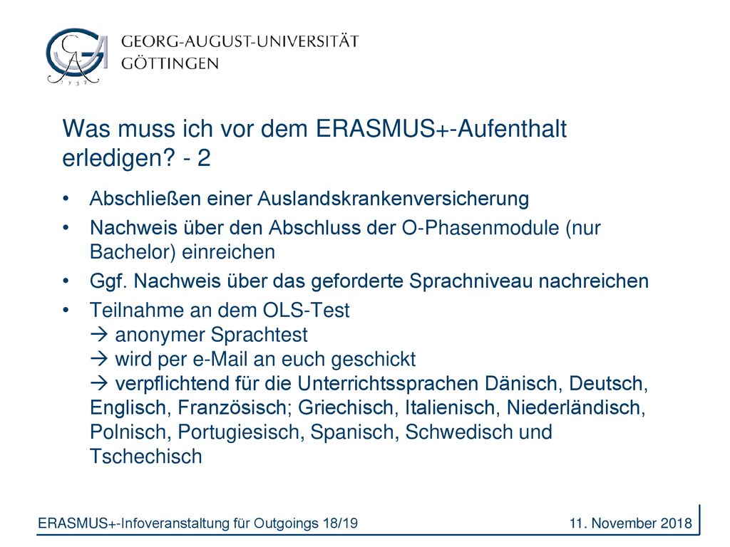 Was muss ich vor dem ERASMUS+-Aufenthalt erledigen - 2