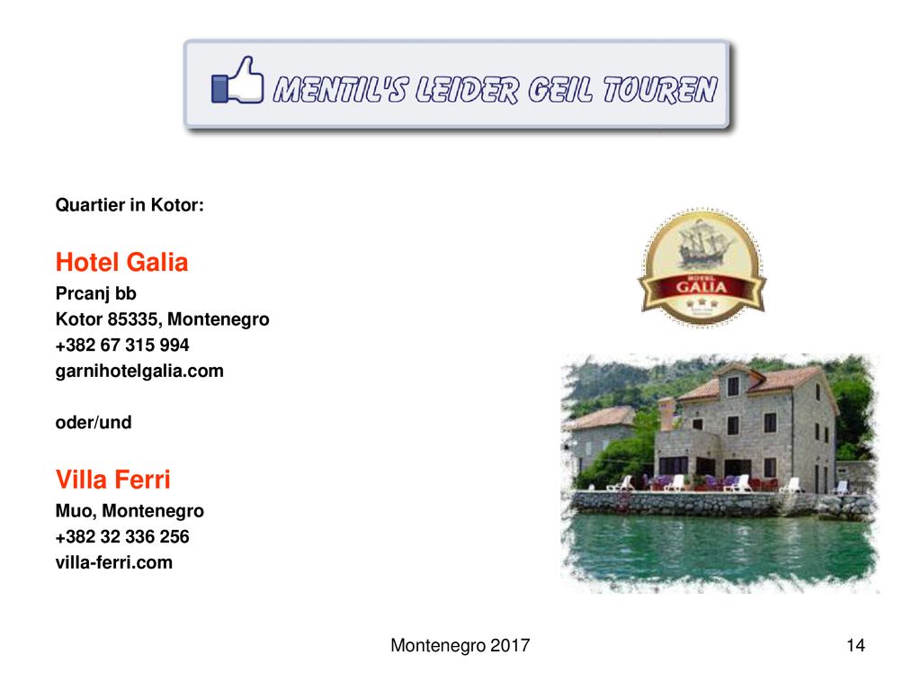 Hotel Galia Villa Ferri Quartier in Kotor: Prcanj bb