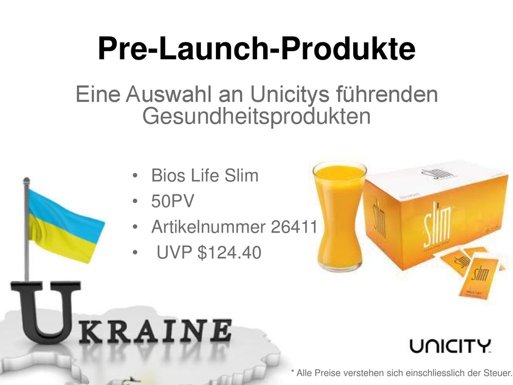 Eine Auswahl an Unicitys führenden Gesundheitsprodukten