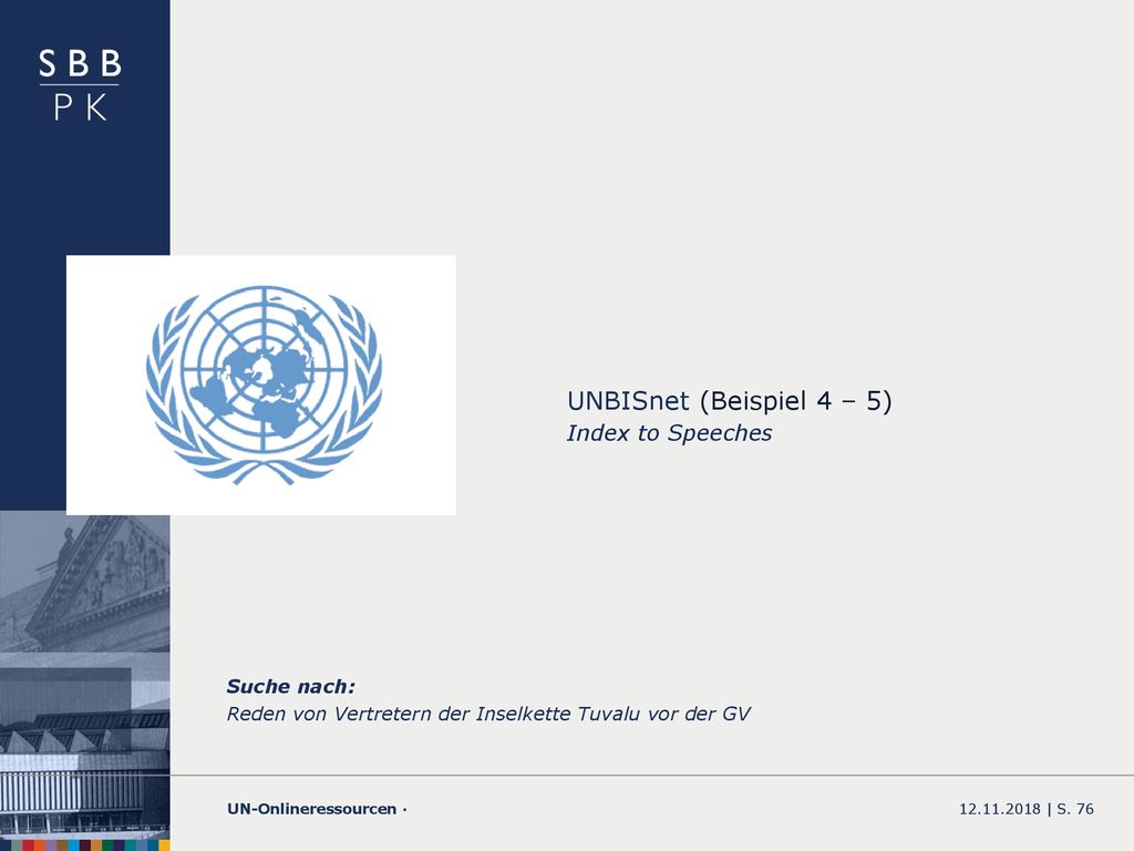 Reden von Vertretern der Inselkette Tuvalu vor der GV