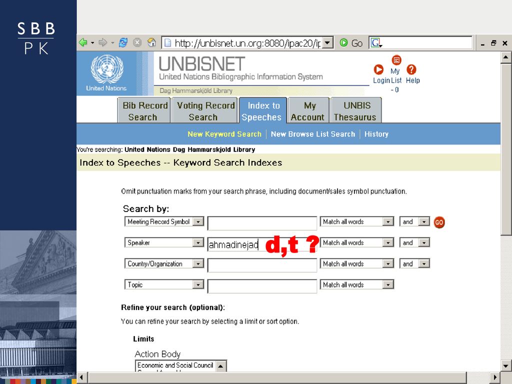 d,t UN-Onlineressourcen ∙ |