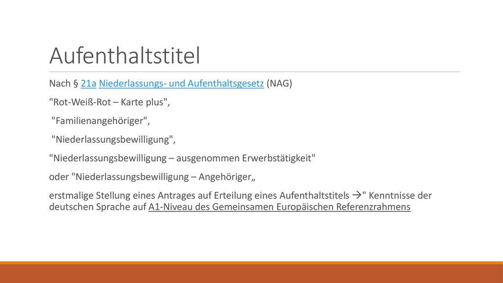 Aufenthaltstitel Nach § 21a Niederlassungs- und Aufenthaltsgesetz (NAG) Rot-Weiß-Rot – Karte plus ,