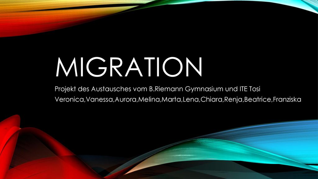 Migration Projekt des Austausches vom B.Riemann Gymnasium und ITE Tosi