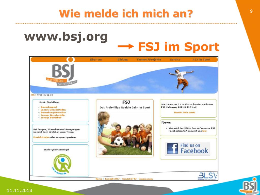 Wie melde ich mich an   FSJ im Sport