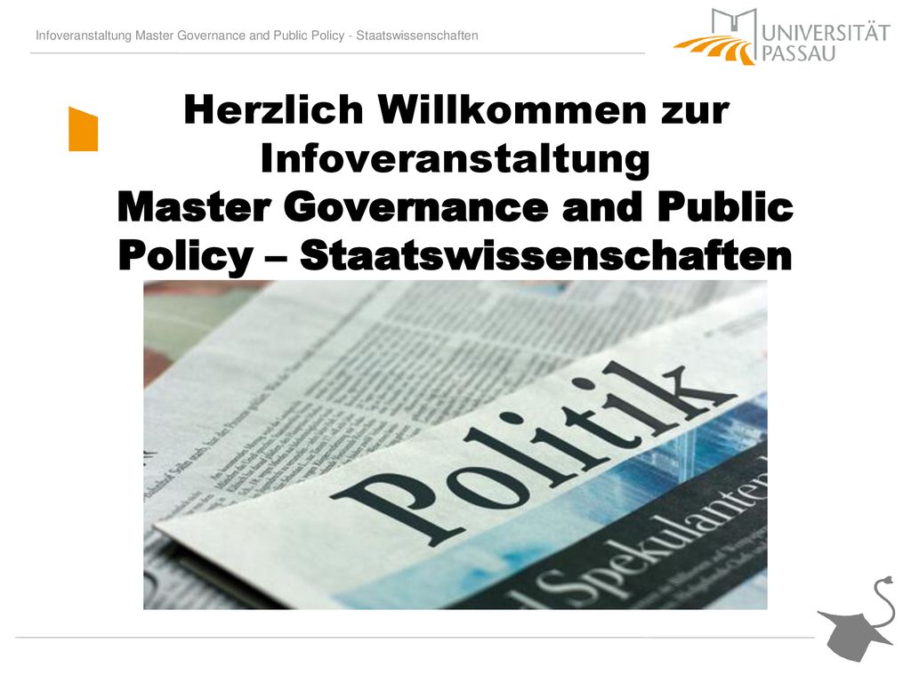 Herzlich Willkommen zur Infoveranstaltung Master Governance and Public Policy – Staatswissenschaften