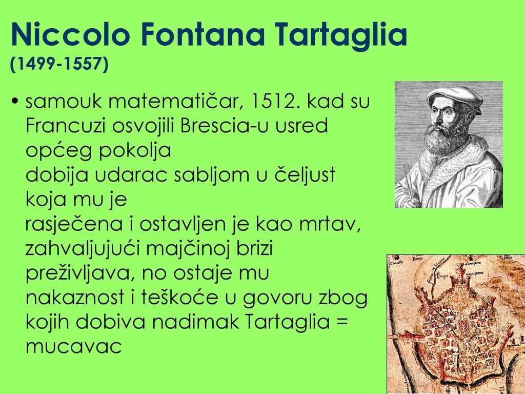 Niccolo Fontana Tartaglia ( )