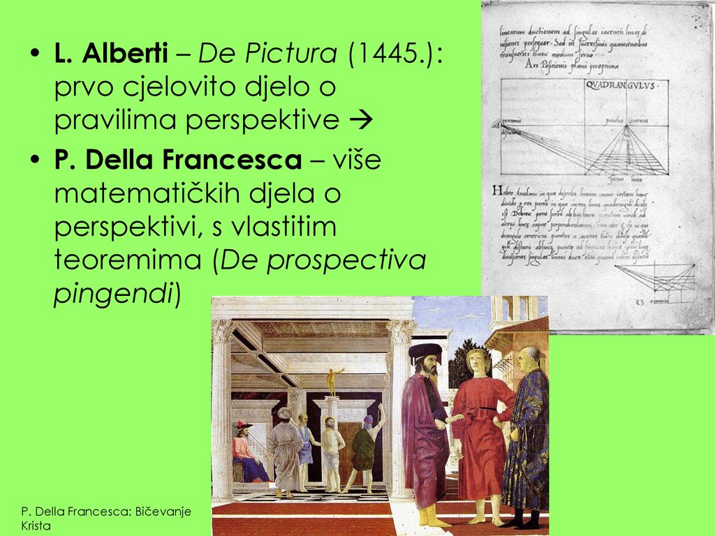 L. Alberti – De Pictura (1445.): prvo cjelovito djelo o pravilima perspektive 