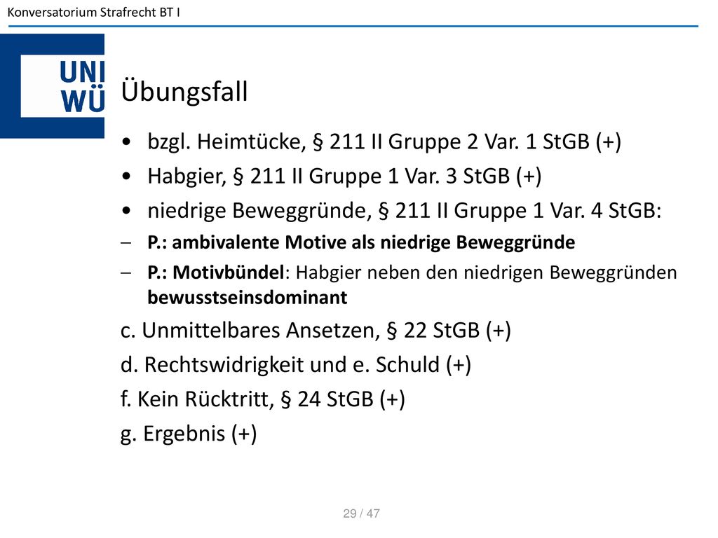 Übungsfall bzgl. Heimtücke, § 211 II Gruppe 2 Var. 1 StGB (+)