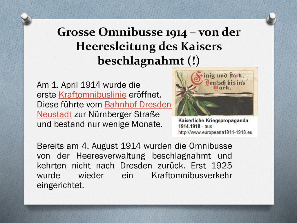 Grosse Omnibusse 1914 – von der Heeresleitung des Kaisers beschlagnahmt (!)