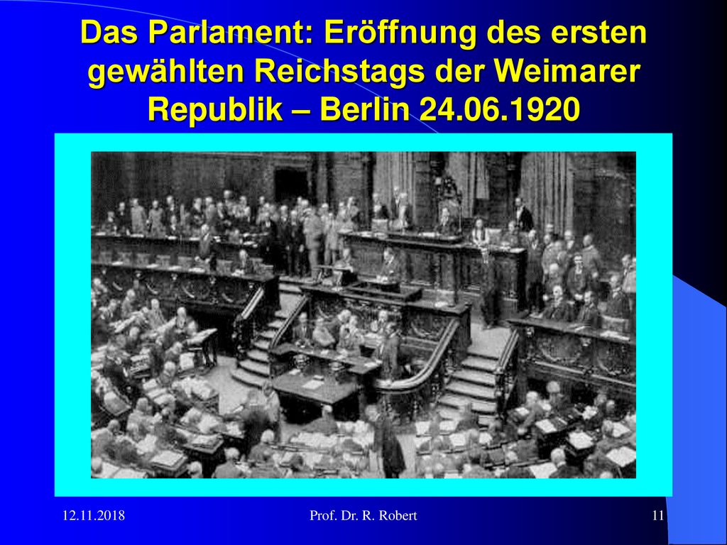 Das Parlament: Eröffnung des ersten gewählten Reichstags der Weimarer Republik – Berlin